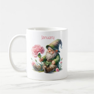 Personalisierter Januar Geburtsmonat Garten Gnome Kaffeetasse