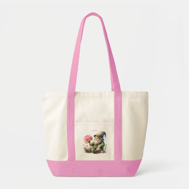 Personalisierter Januar Geburtsmonat Garten Gnome Tragetasche (Vorne)