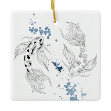 Personalisierter japanischer Koi Fisch Schwimmen W