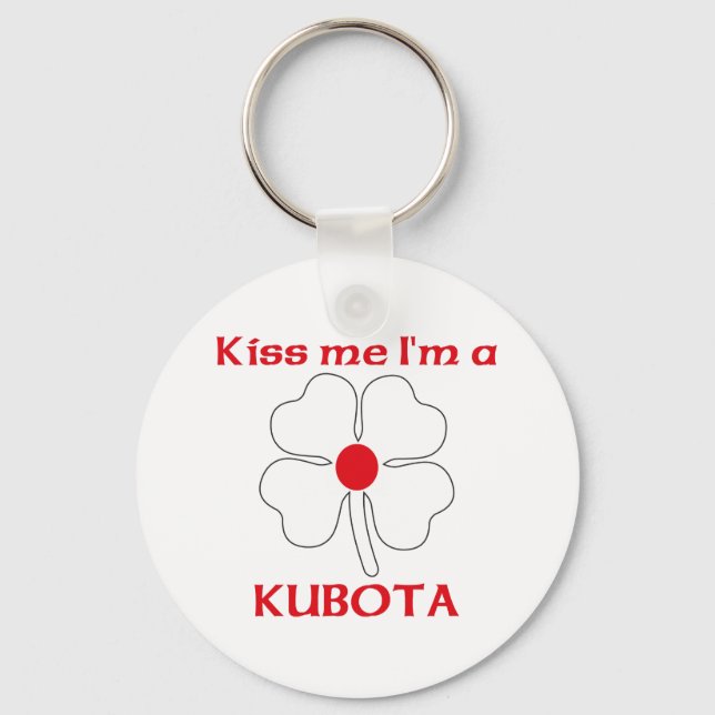 Personalisierter Japanischer Kuss Ich bin Kubota Schlüsselanhänger (Vorderseite)