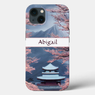 Personalisierter japanischer Tempel, Kirschblüten Case-Mate iPhone Hülle