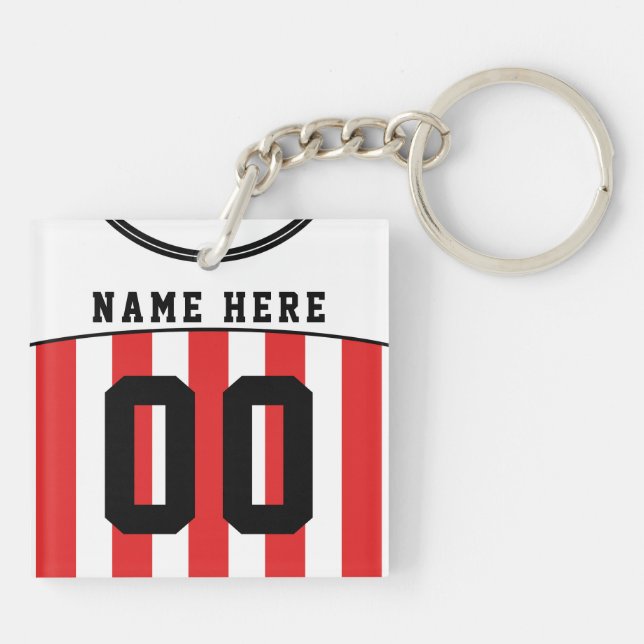 Personalisierter Jersey Keyring, Fußball, Fußball Schlüsselanhänger (Rückseite)
