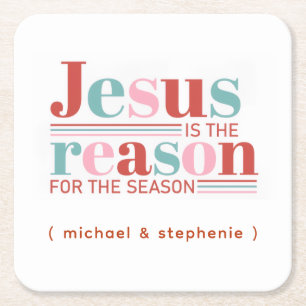 Personalisierter Jesus ist der Grund für die Saiso Rechteckiger Pappuntersetzer