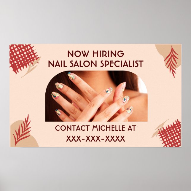 Personalisierter jetzt Nail Salon-Spezialist Poster (Vorne)