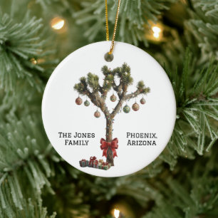 Personalisierter Joshua-Baum, dekoriert für Weihna Keramik Ornament