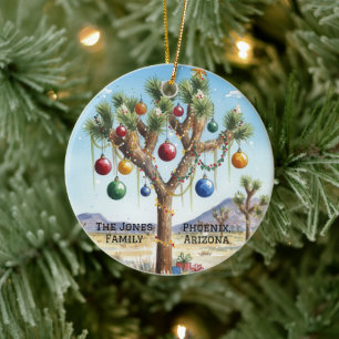 Personalisierter Joshua-Baum zu Weihnachten Keramik Ornament