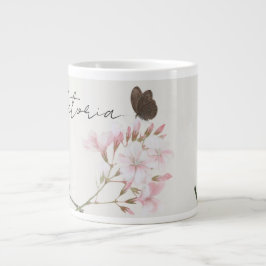Personalisierter Ju-Lian-Design-Blumen-Schmetterli Jumbo-Tasse