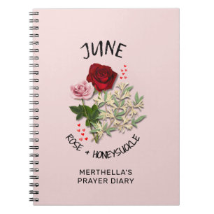 Personalisierter JUNE GEBURTSTAG MONATLICHE BLUME Notizblock