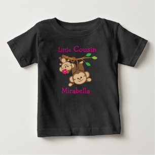 Personalisierter Junge, Affen Kleiner Cousin Baby T-shirt
