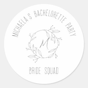 Personalisierter Junggeselinnen-Abschied Bride Squ Runder Aufkleber