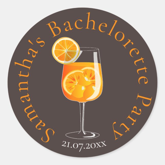 Personalisierter Junggeselinnen-Abschied Gefallen Runder Aufkleber (Vorderseite)