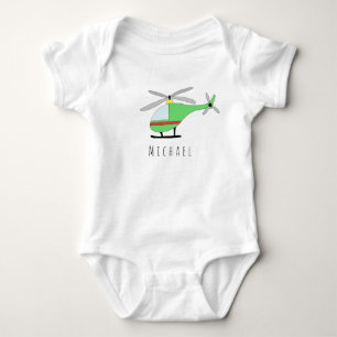 Personalisierter Junghubschrauber mit Namen Baby Strampler