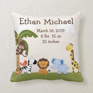 Personalisierter Jungle Pals Tierpilz Keepake Kissen