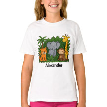 Personalisierter Jungle Safari Spaß Kinder T - Shi