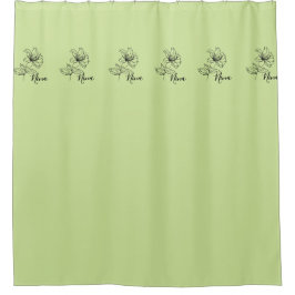 Personalisierter Juni Honeysuckle Birth Blume Gesc Duschvorhang