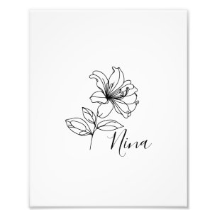 Personalisierter Juni Honeysuckle Birth Blume Gesc Fotodruck