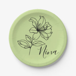 Personalisierter Juni Honeysuckle Birth Blume Gesc Pappteller
