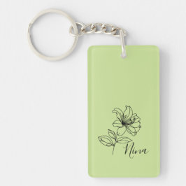 Personalisierter Juni Honeysuckle Birth Blume Gesc Schlüsselanhänger