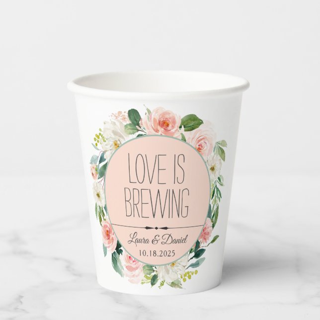 Personalisierter Kaffee aus Braut und Gräuel Pappbecher (Vorderseite)