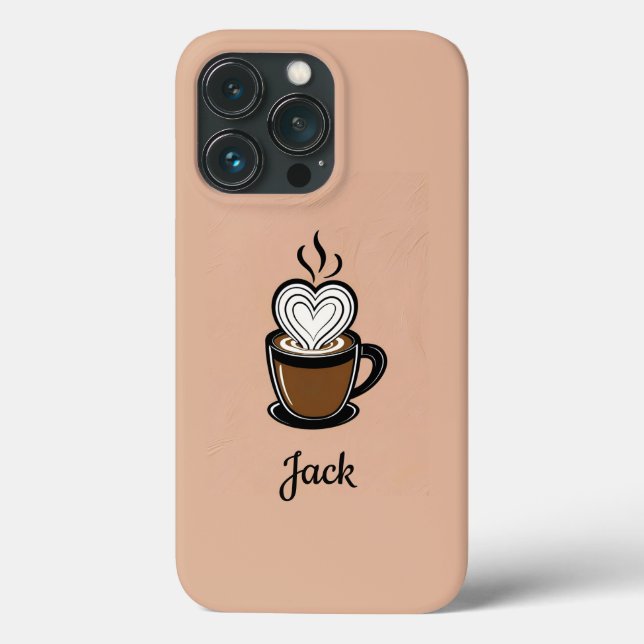 Personalisierter Kaffee-Cup mit Herzschaum Case-Mate iPhone Hülle (Rückseite)