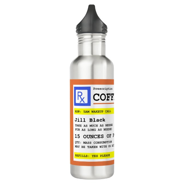 Personalisierter Kaffee Edelstahlflasche (Links)