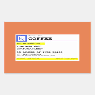 Personalisierter Kaffee Rechteckiger Aufkleber