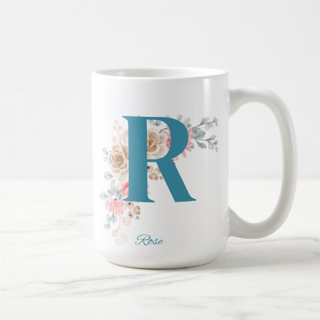 Personalisierter Kaffee Tasse Buchstabe R (Rechts)