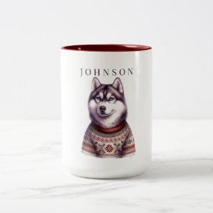 Personalisierter Kaffeebecher, Festlicher Siberian Zweifarbige Tasse