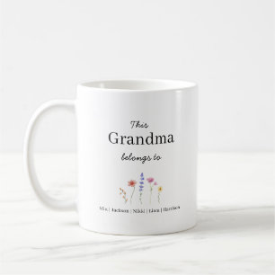 Personalisierter Kaffeebecher für fünf Enkelkinder Kaffeetasse