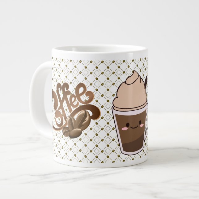 Personalisierter Kaffeebecher Jumbo-Tasse (Vorderseite Links)