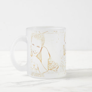 Personalisierter Kaffeebecher mit Foto des Kindes Mattglastasse
