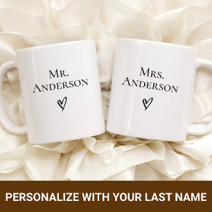 Personalisierter Kaffeebecher mit neuen Nachnamen, Kaffeetasse