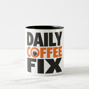 Personalisierter Kaffeebecher – (Name)s Morgenkaff Zweifarbige Tasse