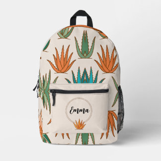 Personalisierter Kaktus-Schulrucksack mit Namen Bedruckter Rucksack