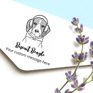 Personalisierter Kälberhund Niedlich Funny Beagle Gummistempel