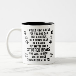 Personalisierter Kampf um einen Bär für Ihren Hu Zweifarbige Tasse