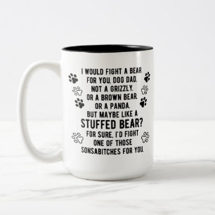 Personalisierter Kampf um einen Bär für Ihren Hund Zweifarbige Tasse