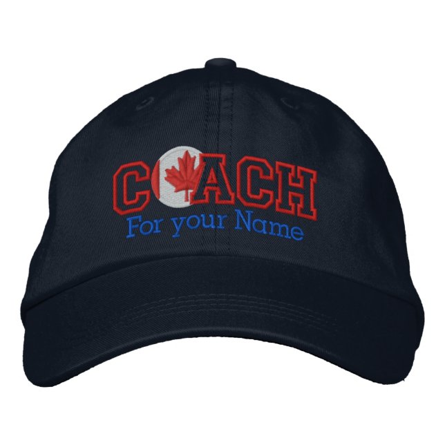 Personalisierter kanadischer Coach mit Ihrem Namen Bestickte Baseballkappe (Vorderseite)