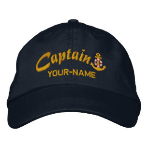 Personalisierter Kapitän Lifesaver Ankername Golde Bestickte Baseballkappe