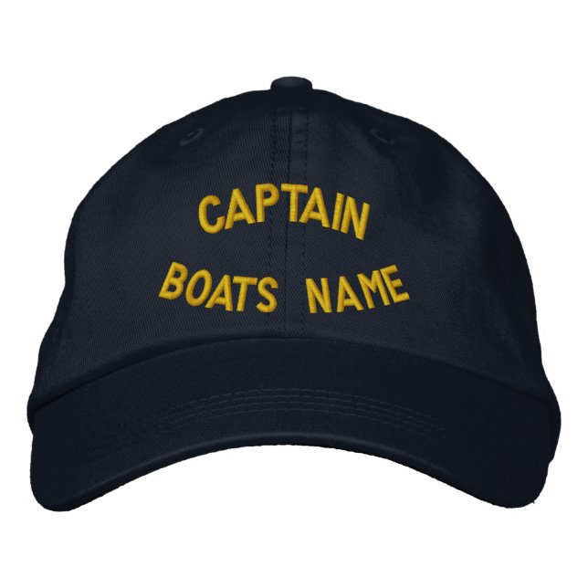 Personalisierter Kapitän mit dem Namen Ihres Boote Bestickte Kappe (Vorderseite)