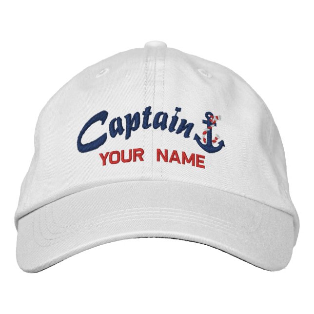Personalisierter Kapitän Rope Ankerplatz Ihres Nam Bestickte Baseballkappe (Vorderseite)