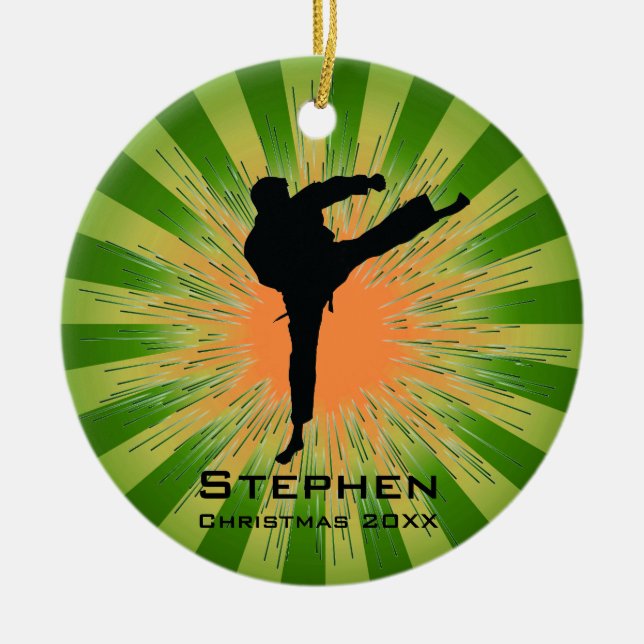 Personalisierter Karate Keramik Ornament (Vorne)