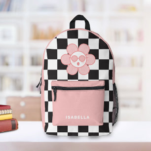 Personalisierter karierter hübscher Mädchen-Schulr Bedruckter Rucksack