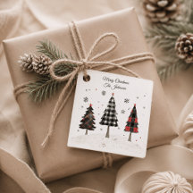 Personalisierter Karierter Weihnachtsbaum Familien