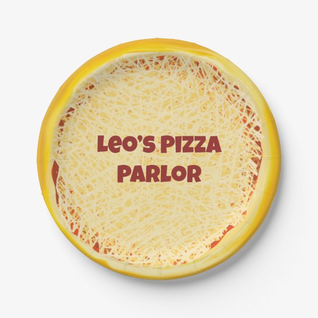 Personalisierter Käse Pizza Parlor Pizzeria Party Pappteller (Vorderseite)