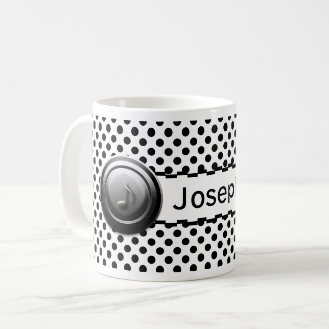 Personalisierter Kassettenspieler Kaffeetasse (Vorderseite Links)