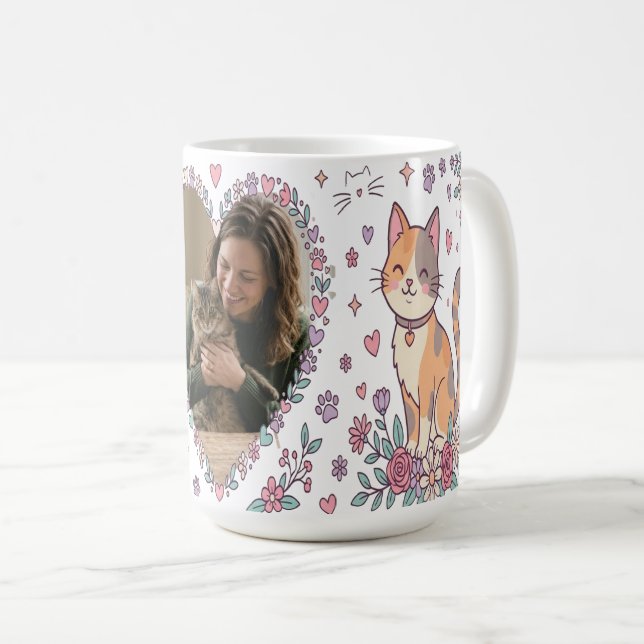 Personalisierter Katzenmutter-Foto-Becher – Gesche Kaffeetasse (VorderseiteRechts)