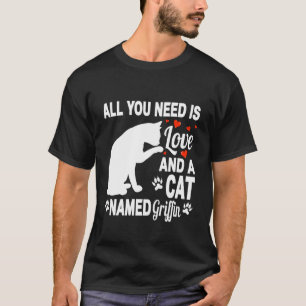 Personalisierter Katzenname Griffin Süße Katze Hau T-Shirt