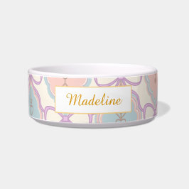 Personalisierter Katzenname Pastell Rosa Schale Ke Napf