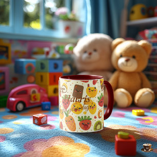 Personalisierter Kawaii-Fruchtbecher für Kinder Tasse